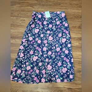 Floral Pink and Blue Women's Skirt